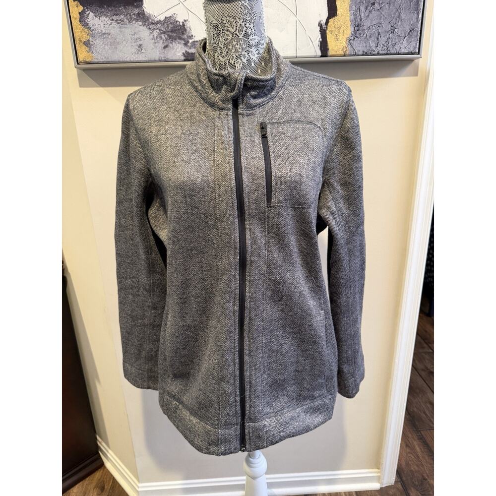 Marc New York Full Zip Fleece Lined Athleisure Performance Jacket Herringbone XL